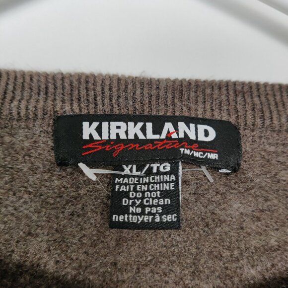 Kirkland Signature Men's Sweater New Size XL Brown Wool Cotton Business Casual - Picture 3 of 8
